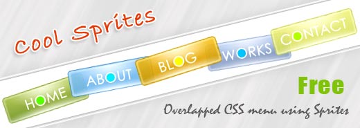 Cool Sprites – Free overlapped CSS menu using CSS Sprites