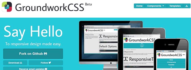 GroundworkCSS is an open-source, responsive front-end framework packed with HTML5, CSS